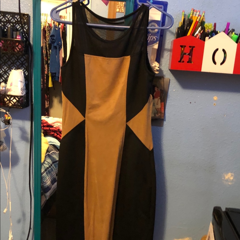 Brown and black dress